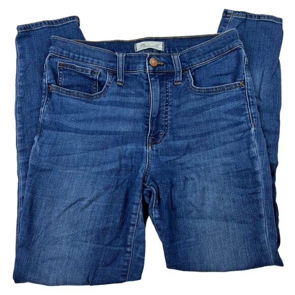 Madewell 9" Mid-Rise Skinny Patty Wash Blue Jeans Size 27 Stretch Denim M3003 - Picture 2 of 16